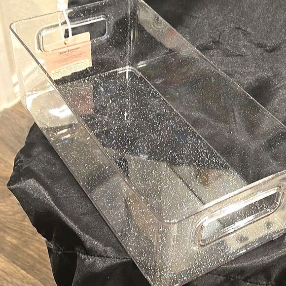 Juicy Couture Home Glitter Infused Clear Storage Box- Silver Glitter - Picture 9 of 10